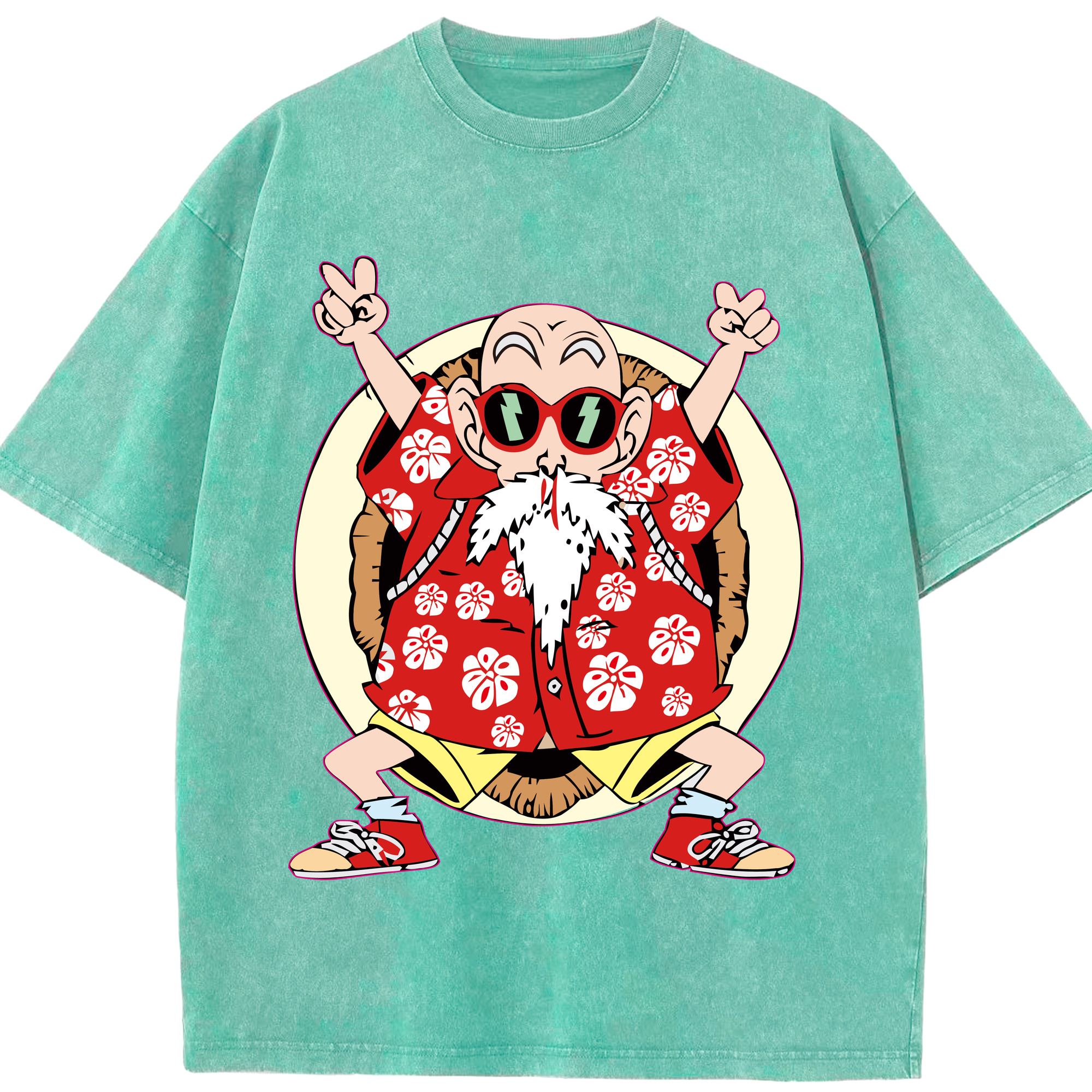 （画像用） ドラゴンボール 亀仙人（かめせんにん） DRAGON BALL Master Roshi Kame Sennin 綿100% ヴィンテージ風 半袖Tシャツ（フロントプリント）